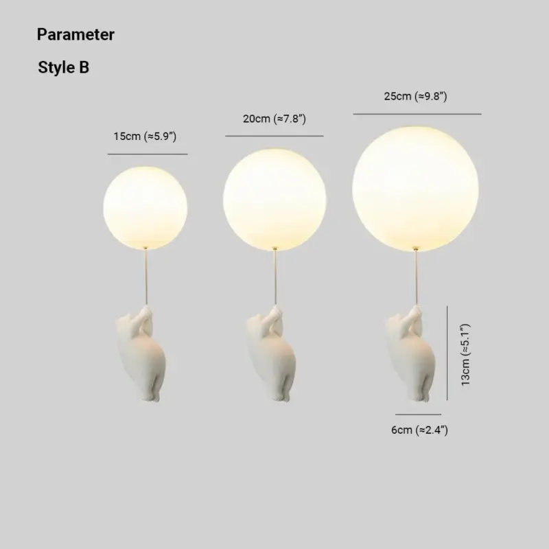 Hanging lamp WhimsyLight Bear and balloon Enchanting design tag1
