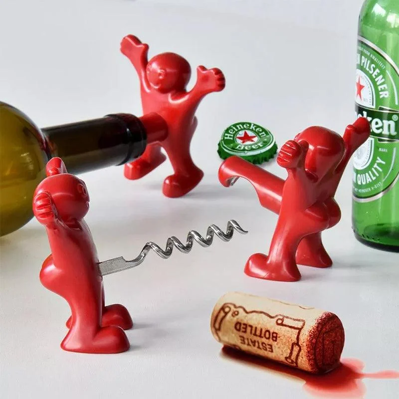 Happy Man Corkscrew - Bottle Opener, & Wine Stopper -  - #tag1#