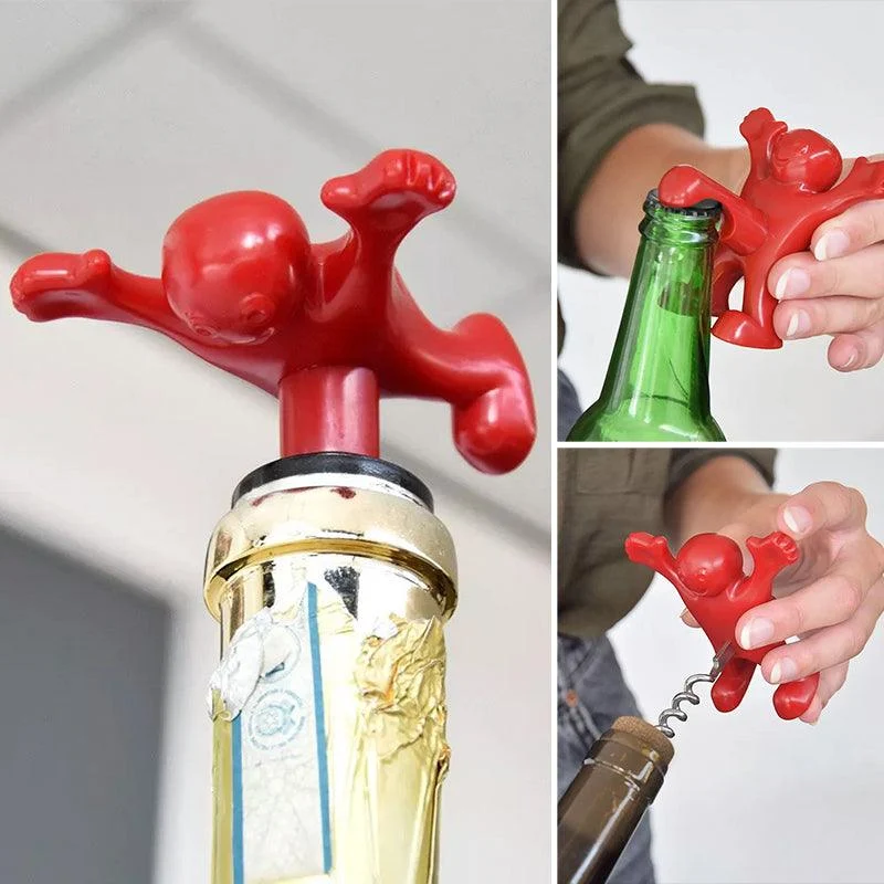 Happy Man Corkscrew - Bottle Opener, & Wine Stopper -  - #tag1#