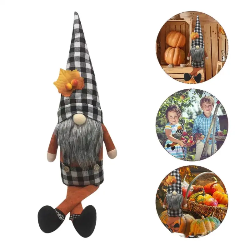 Harvest Festival Long Feet Faceless Maple Leaf Sunflower Gnomes tag1