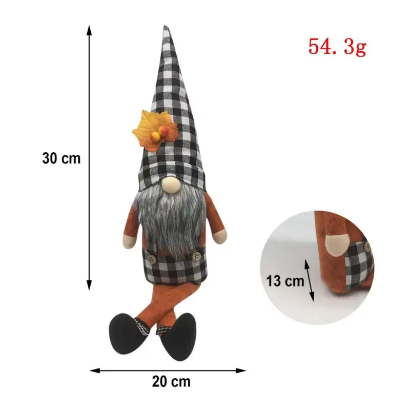 Harvest Festival Long Feet Faceless Maple Leaf Sunflower Gnomes tag1