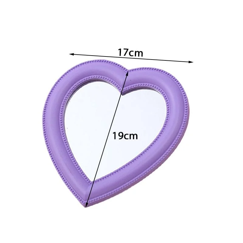 Pink Heart Shaped Compact Mirror - ISTANBULLU LTD