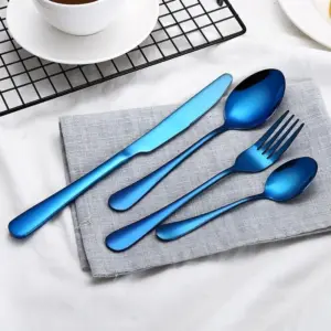 Radiant Rose Gold Symphony: Stainless Steel Cutlery Elegance