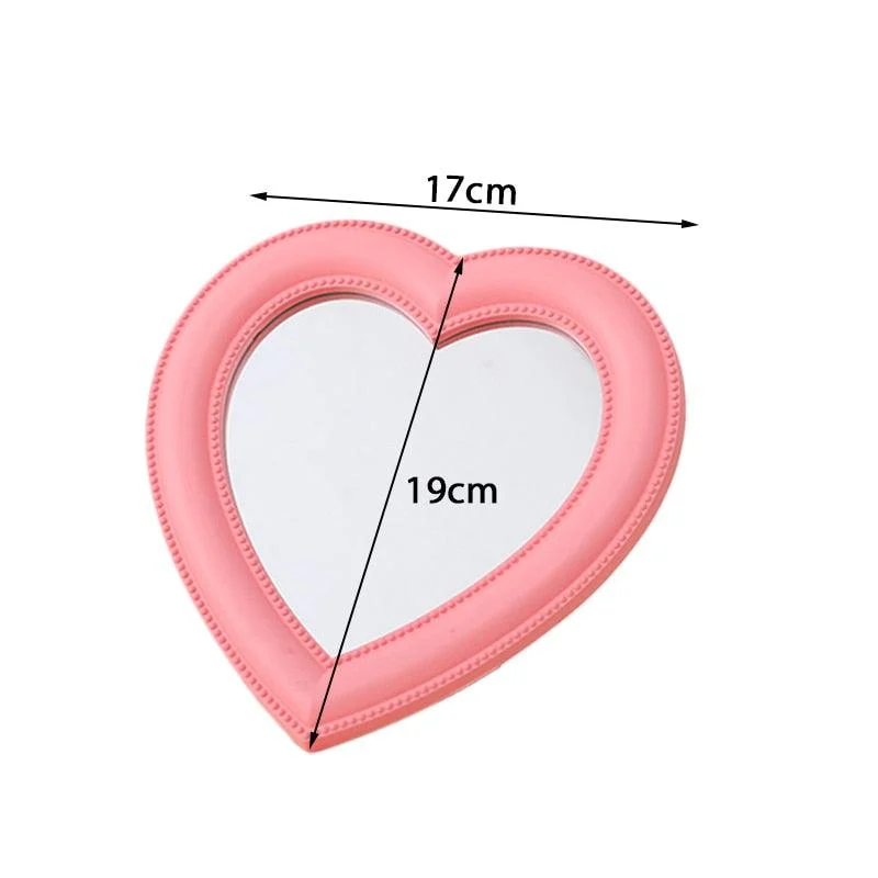 Pink Heart Shaped Compact Mirror - ISTANBULLU LTD