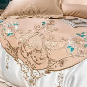 Homeko Desert Sand Embroidery Egyptian Cotton Bedding Set