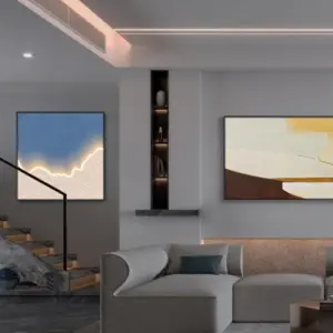 Waves Framed LED Wall Art