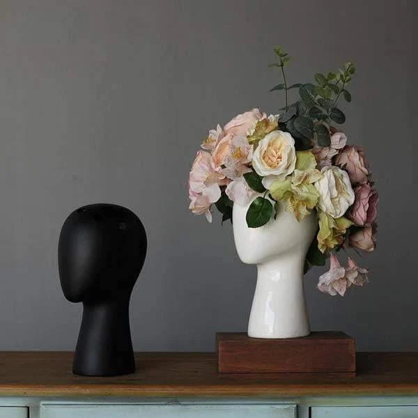 Head Shaped Flower Vase -