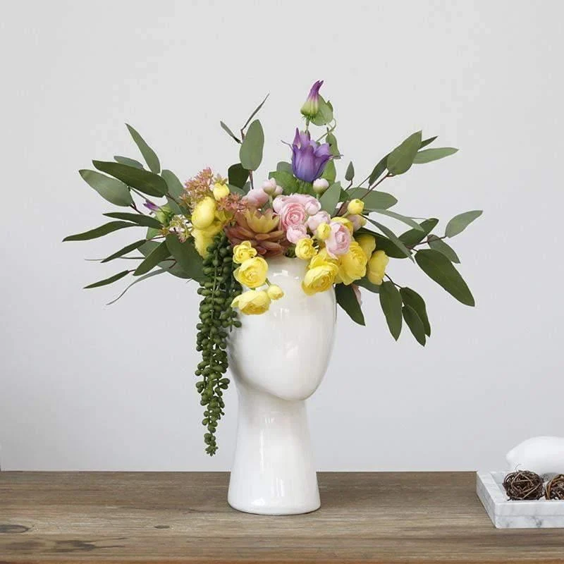 Head Shaped Flower Vase -