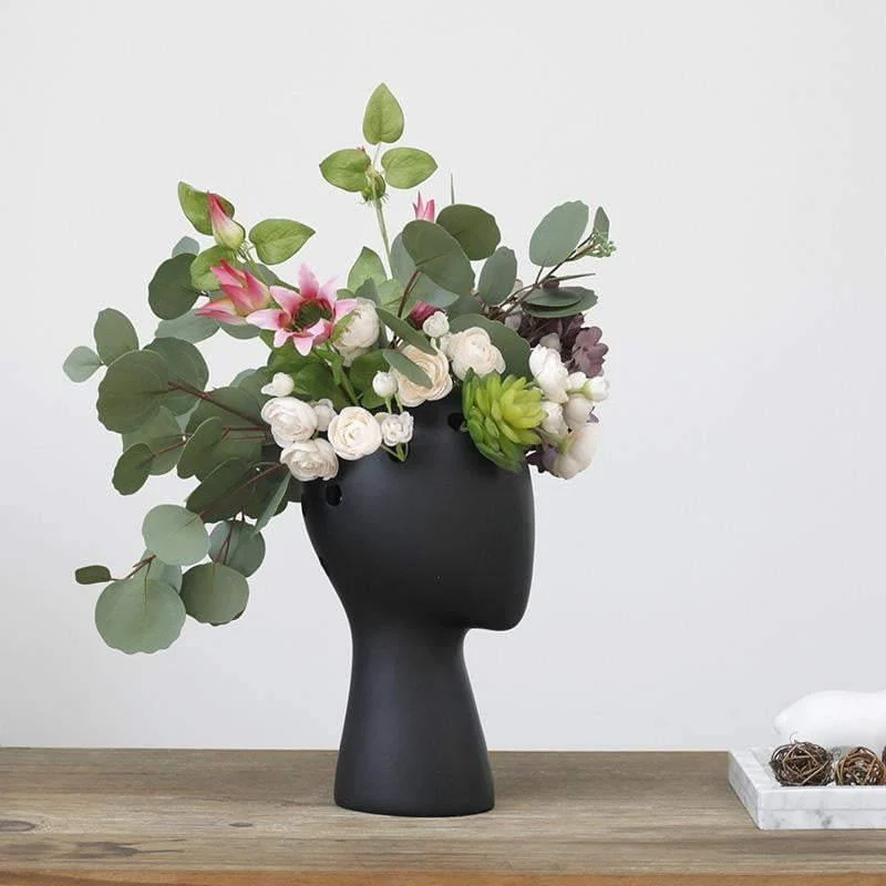 Head Shaped Flower Vase -