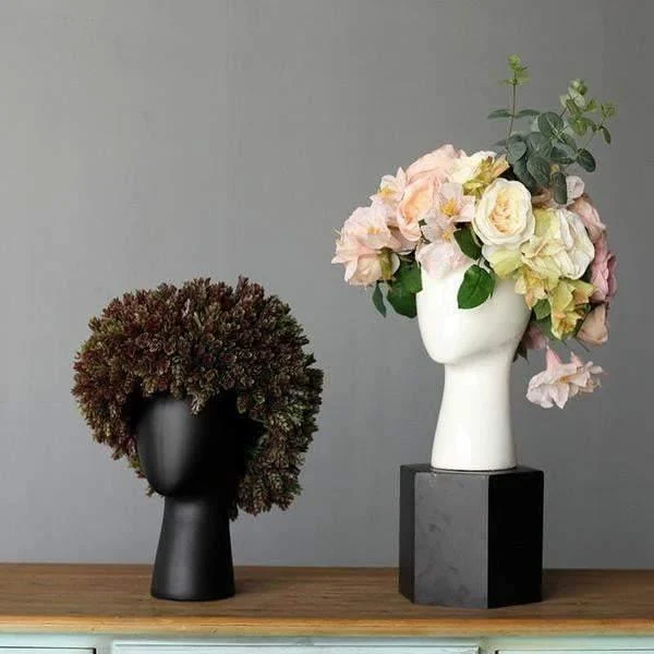 Head Shaped Flower Vase -