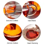 Heart shaped glass mug couple cups heat resistant drinkware