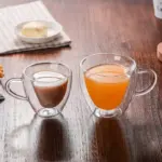 Heart shaped glass mug couple cups heat resistant drinkware