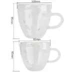 Heart shaped glass mug couple cups heat resistant drinkware