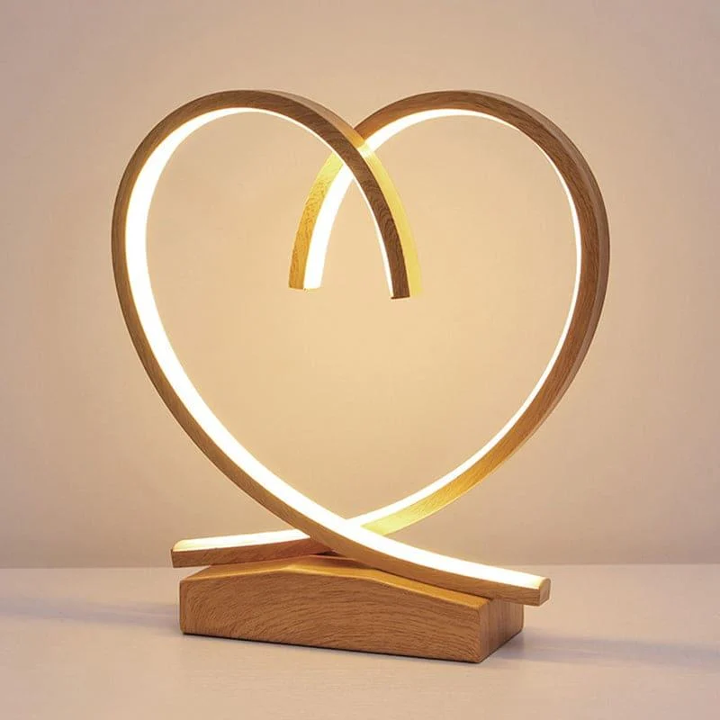 HeartWood - Wooden Bedside Table with Heart-Shaped Detail -  - #tag1#