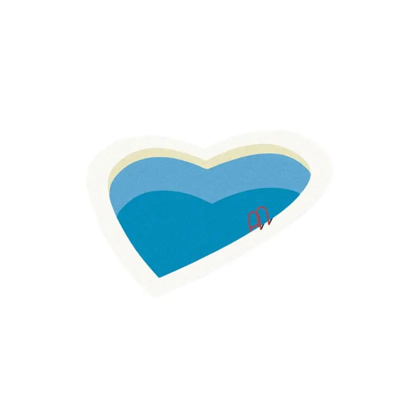 Heart Swimming Pool Area Carpet Rug