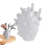 Heartfelt Harmony Resin Black White Heart Vase