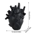 Heartfelt Harmony Resin Black White Heart Vase