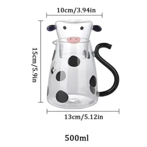 Heat Resistant Cartoon Cow Shape Tea Pot & Cup Set