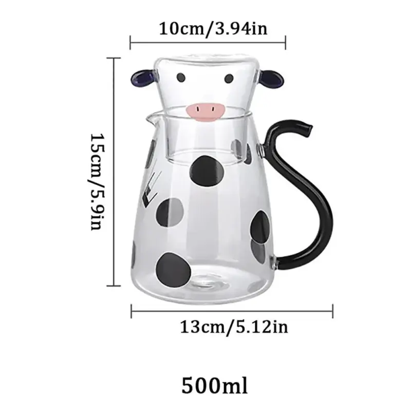 Heat Resistant Cartoon Cow Shape Tea Pot Cup Set tag1