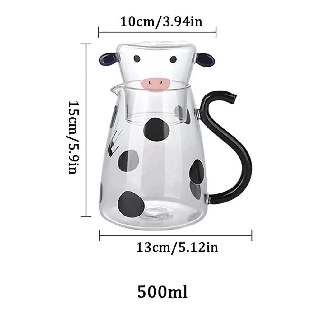 Heat Resistant Cartoon Cow Shape Tea Pot & Cup Set -  - #tag1#