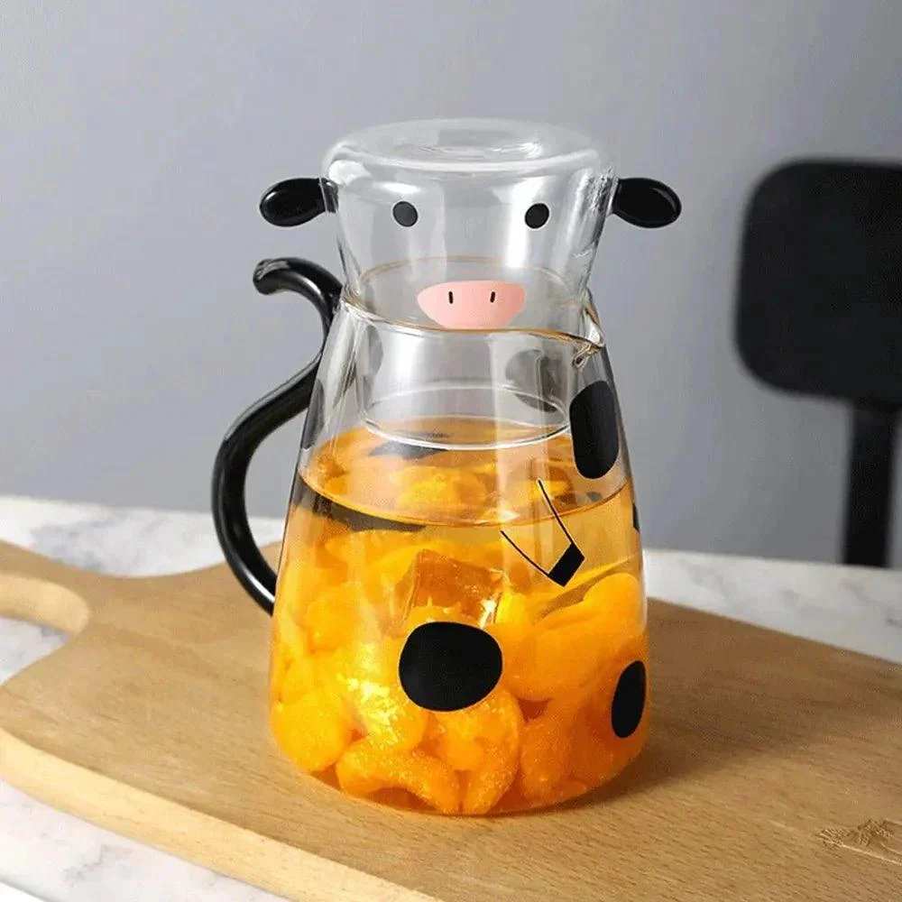 Heat Resistant Cartoon Cow Shape Tea Pot & Cup Set -  - #tag1#