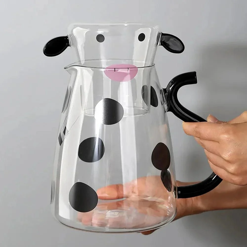 Heat Resistant Cartoon Cow Shape Tea Pot & Cup Set -  - #tag1#