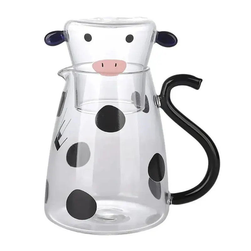 Heat Resistant Cartoon Cow Shape Tea Pot Cup Set tag1