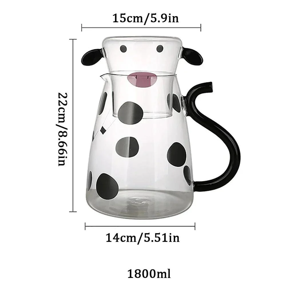 Heat Resistant Cartoon Cow Shape Tea Pot & Cup Set -  - #tag1#
