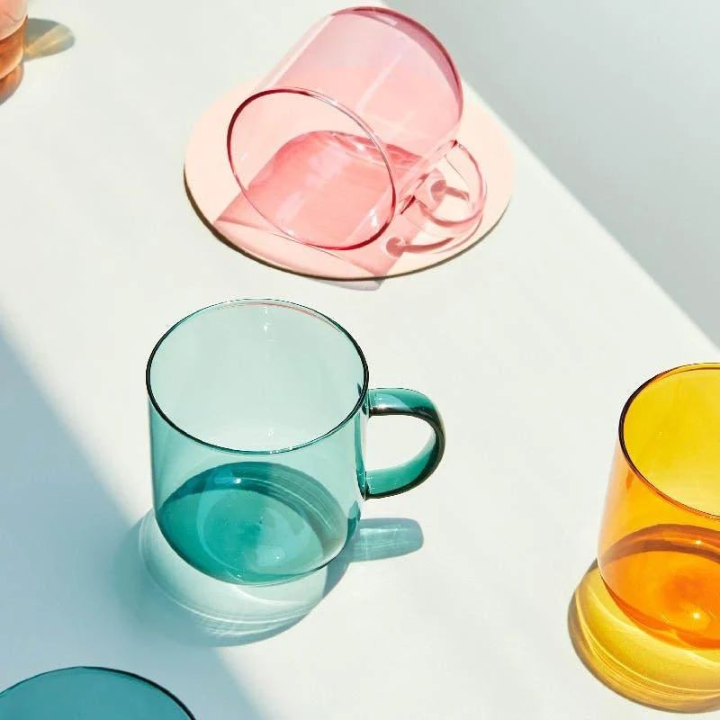 Heat Resistant Coloured Glass Coffee Cup -  - #tag1#