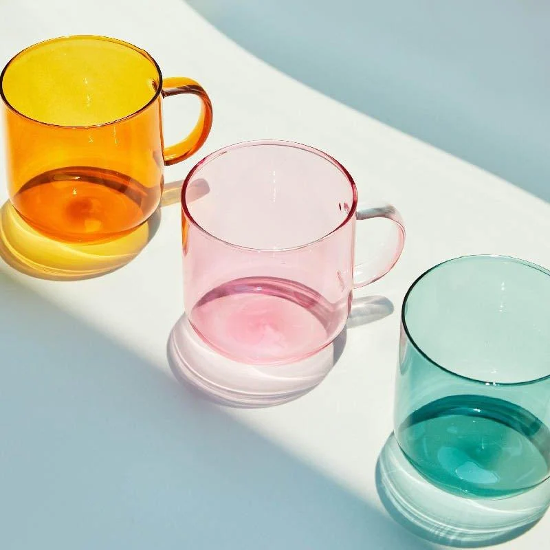 Heat Resistant Coloured Glass Coffee Cup -  - #tag1#