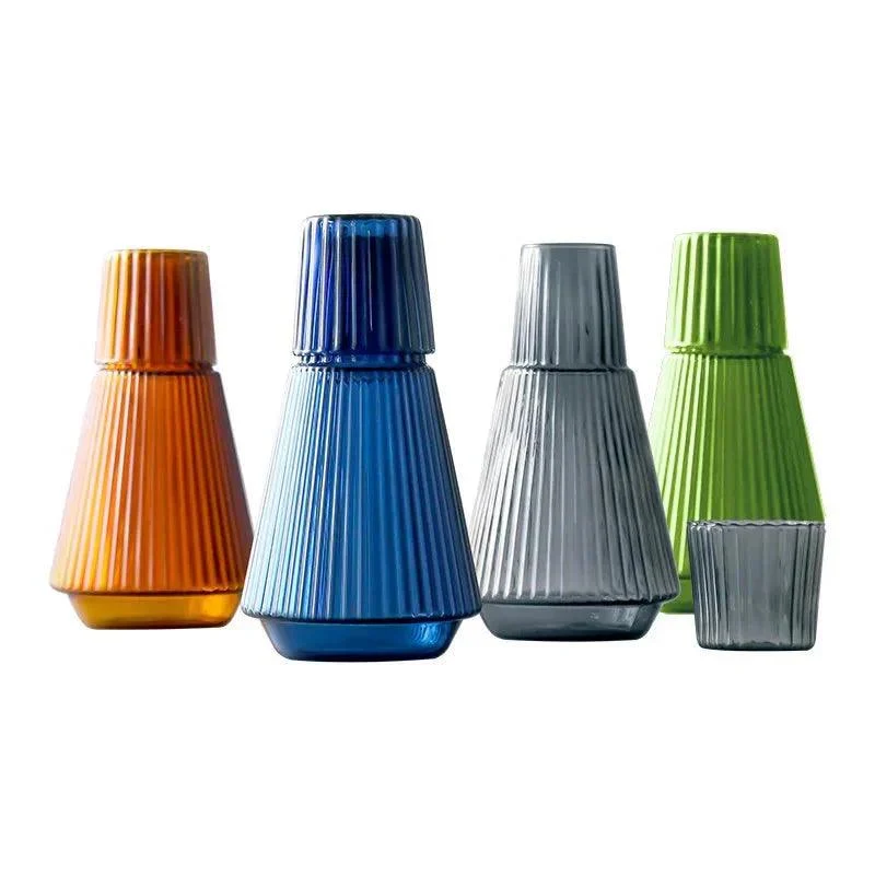 Heat Resistant Coloured Glass Jug & Cup Set -  - #tag1#