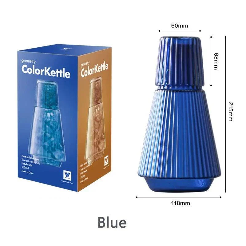 Heat Resistant Coloured Glass Jug & Cup Set -  - #tag1#