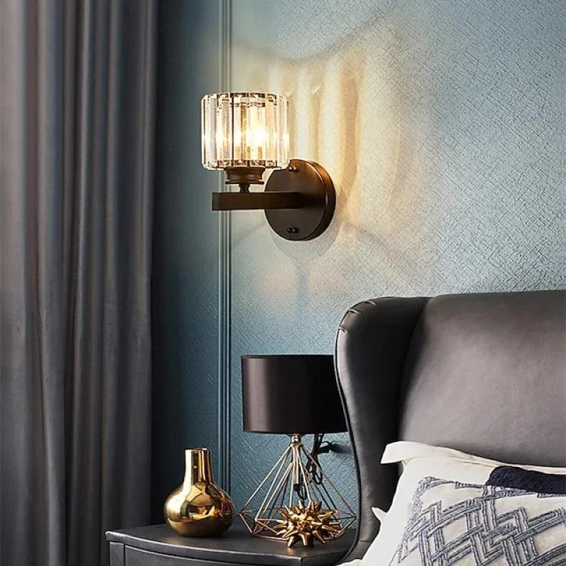 Herbert Modern LED Wall Lamp - Indoor - Black - Bedroom - Crystal/Metal -  - #tag1#