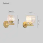 Herbert Modern LED Wall Lamp Indoor Black Bedroom Crystal Metal tag1