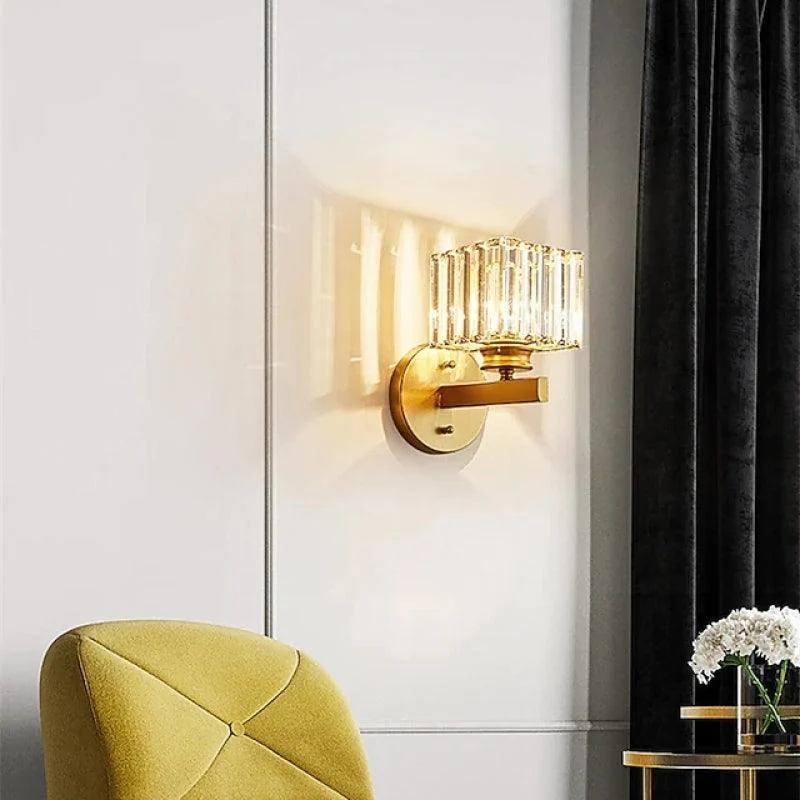 Herbert Modern LED Wall Lamp - Indoor - Black - Bedroom - Crystal/Metal -  - #tag1#