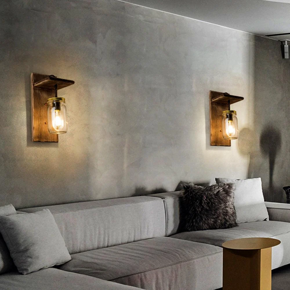 Heritage Lantern Wall Lamp, Bedroom/Living Room, Wood and Metal -  - #tag1#