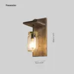 Heritage Lantern Wall Lamp Bedroom Living Room Wood and Metal tag1