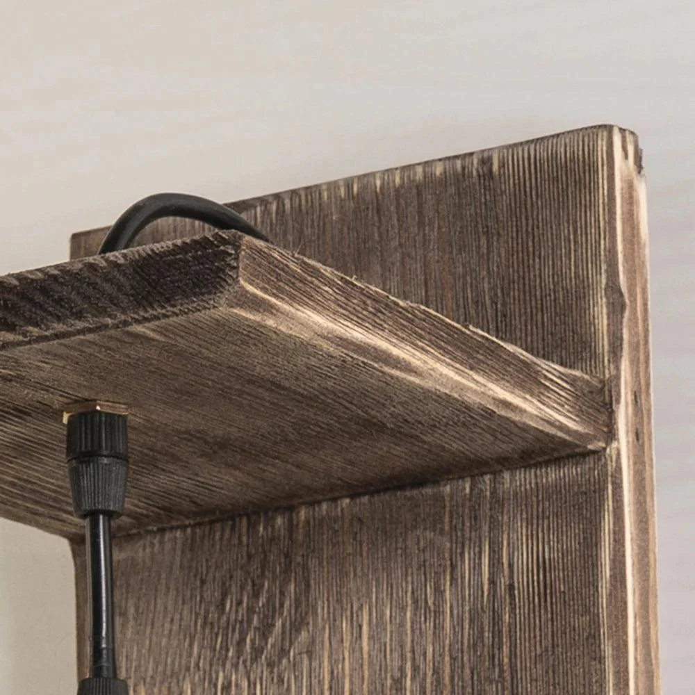 Heritage Lantern Wall Lamp, Bedroom/Living Room, Wood and Metal -  - #tag1#