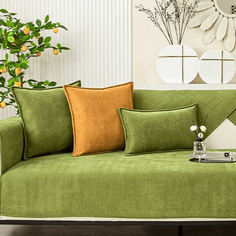 Herringbone Chenille Fabric Furniture Protector Sofa Cover -  - #tag1#