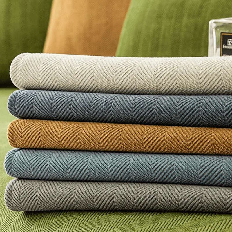 Herringbone Chenille Fabric Furniture Protector Sofa Cover -  - #tag1#