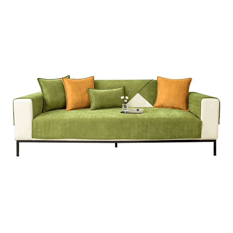 Herringbone Chenille Fabric Furniture Protector Sofa Cover -  - #tag1#