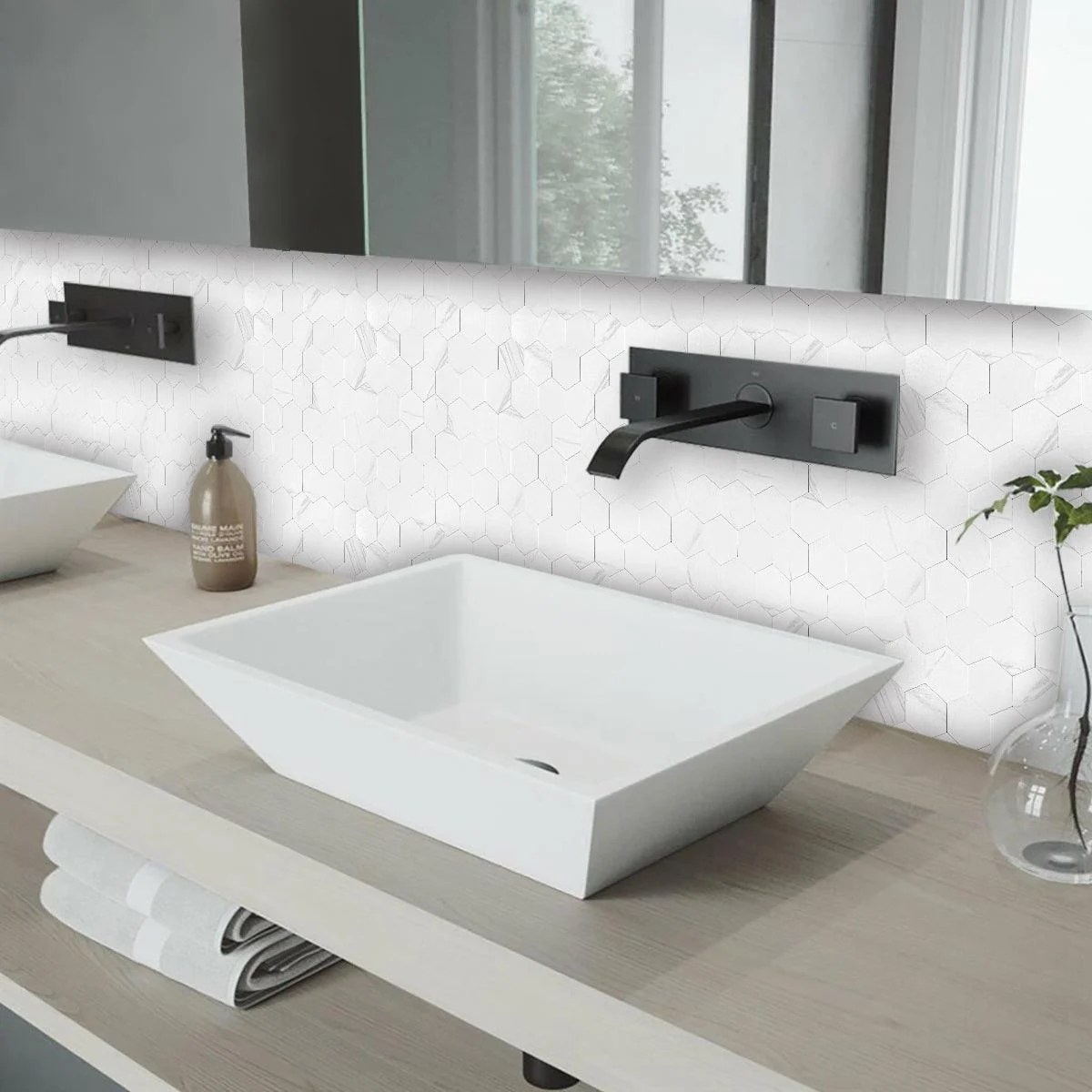 Hexagon Peel and Stick Wall Tiles -  - #tag1#