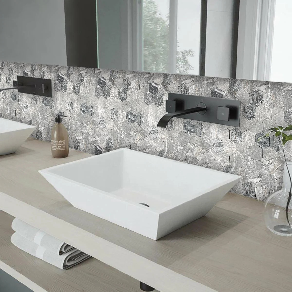 Hexagon Peel and Stick Wall Tiles -  - #tag1#