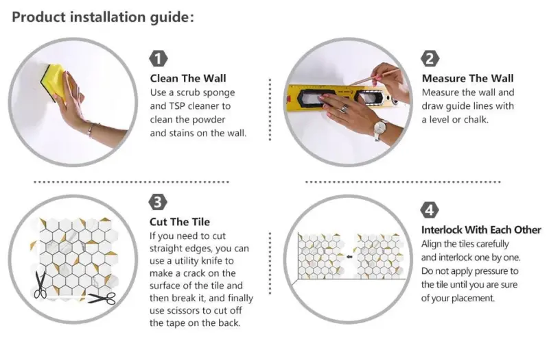 Hexagon Peel and Stick Wall Tiles tag1