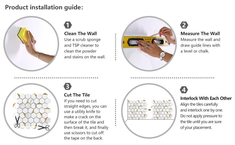 Hexagon Peel and Stick Wall Tiles -  - #tag1#