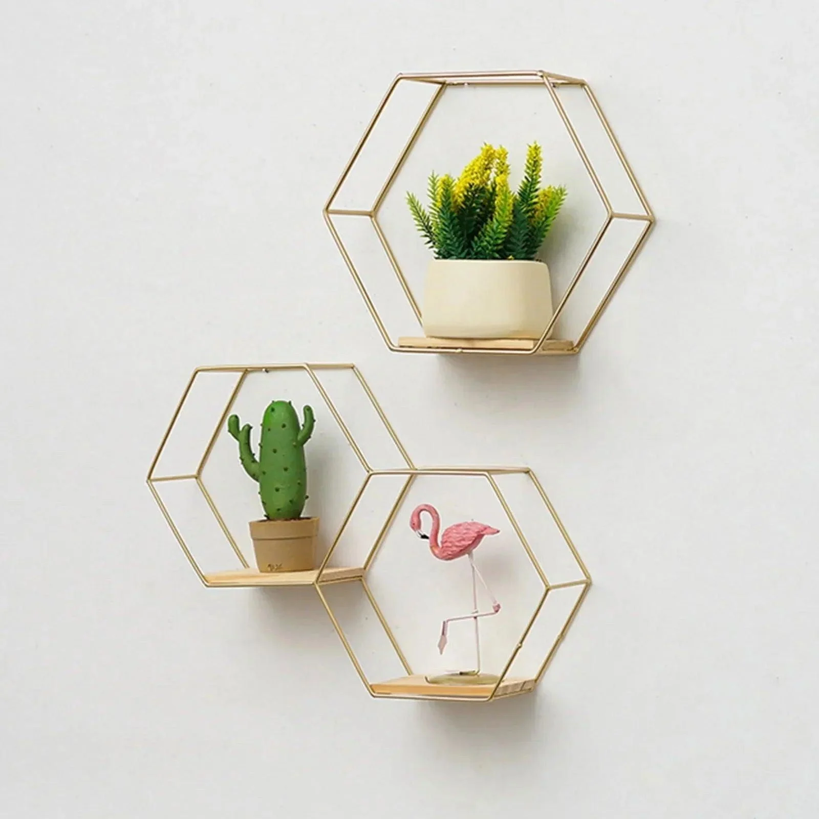 Hexagon Shaped Floating Wall Shelves -  - #tag1#