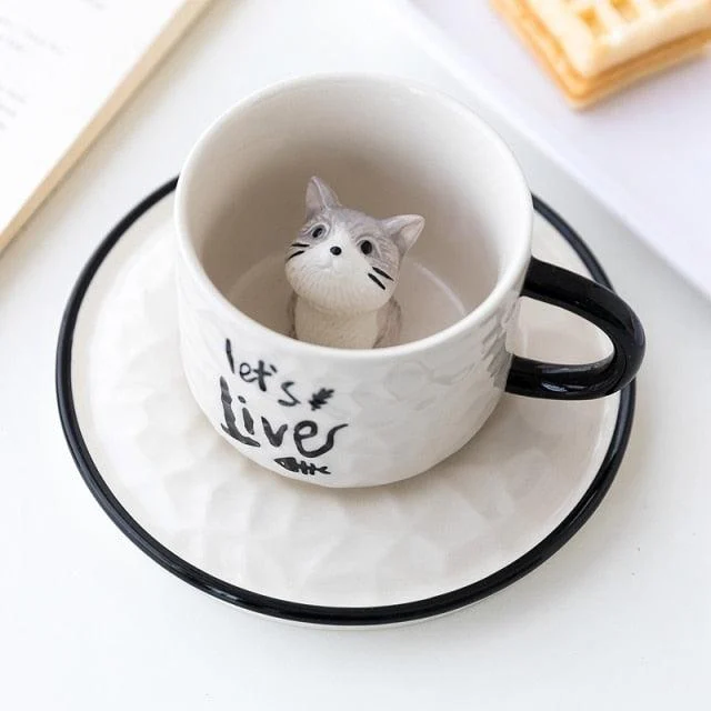 Hidden Cat Ceramic Mug -