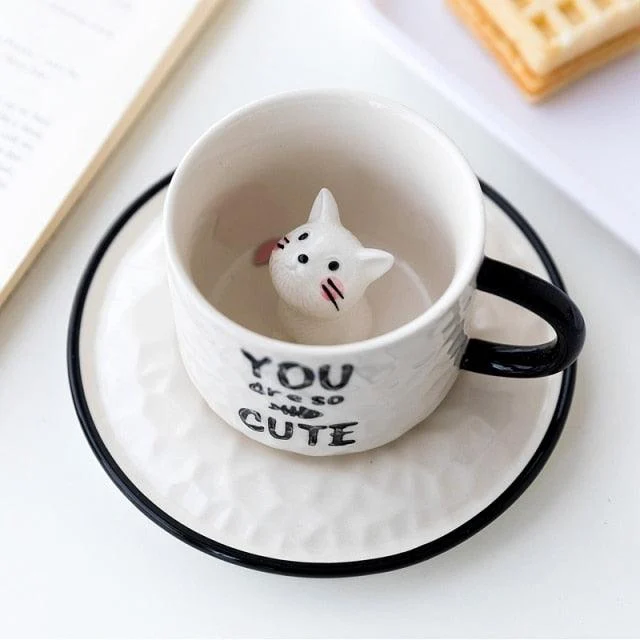 Hidden Cat Ceramic Mug -