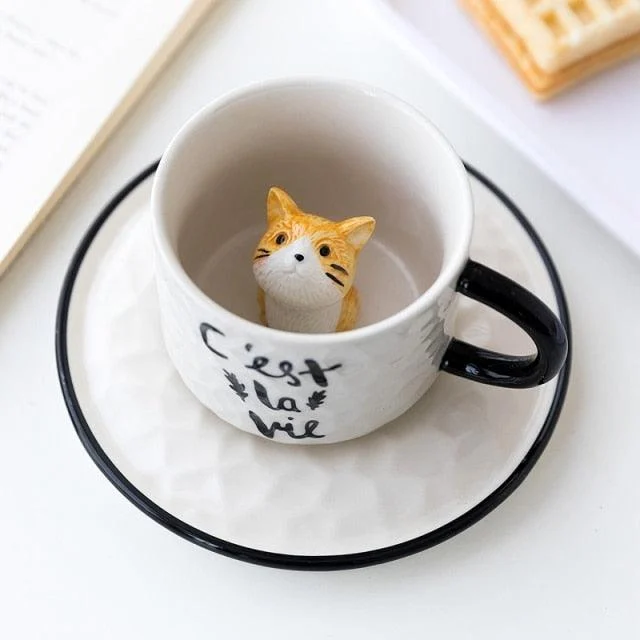 Hidden Cat Ceramic Mug -