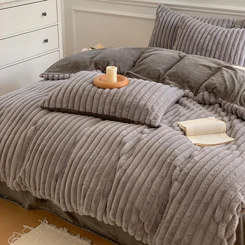 High-end Thicken Plush Bedding Set for Winter Autumn Warm -  - #tag1#